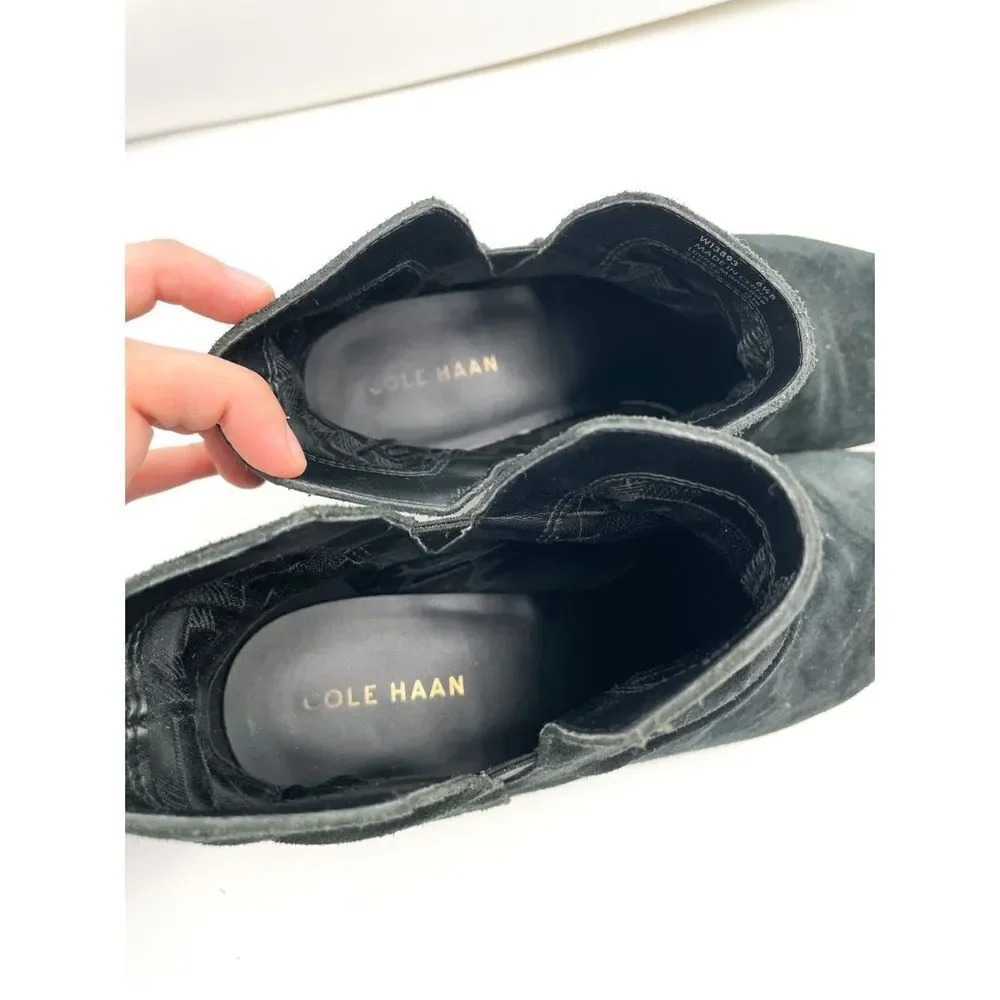 Cole Haan Alayna black suede bootie boots‎ slouch western flair